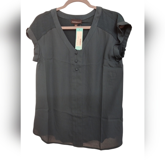 NWT Stitch Fix Fortune + Ivy V-Neck SS Blouse, Small - Picture 3 of 5